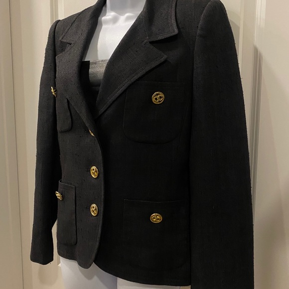 Herbert Grossman Vintage Black Linen Blazer - Picture 7 of 11